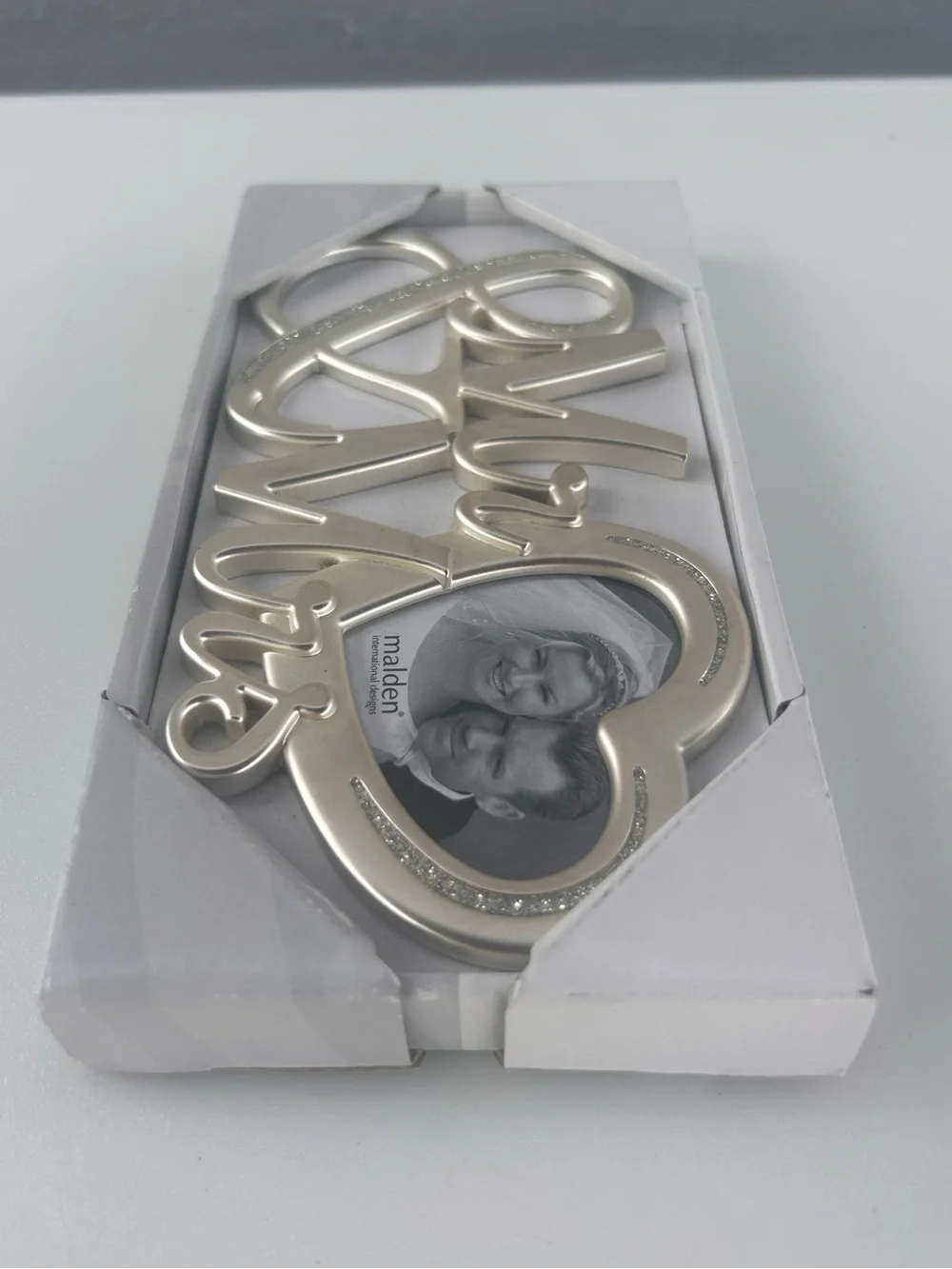 Malden Silver 'Mr & Mrs' Heart Photo Frame